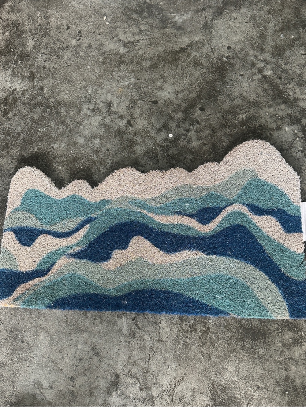 Waves Multicolor door mat  - Blue & Teal Tones
